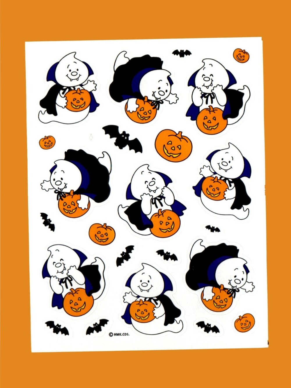 Vintage Hallmark Halloween Trick or Treating Baby Vampire Ghost Sticker Sheet